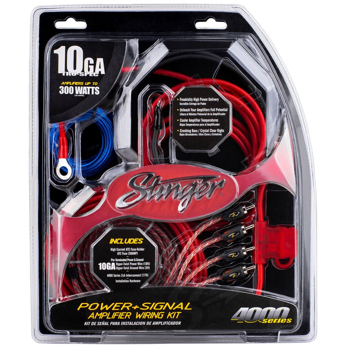 Stinger SK46101 Series 4000 10 AWG Amp Wiring Kit Red/Black with